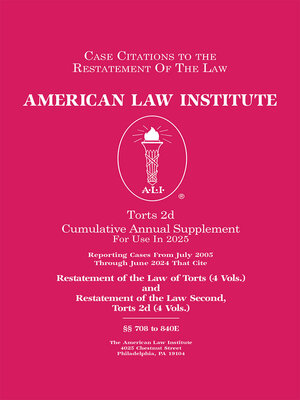 cover image of Restatement of the Law Second, Torts
